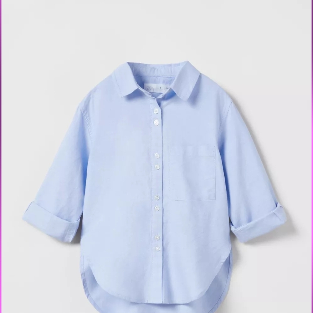 Zara Light Blue Kids Button Down Shirt